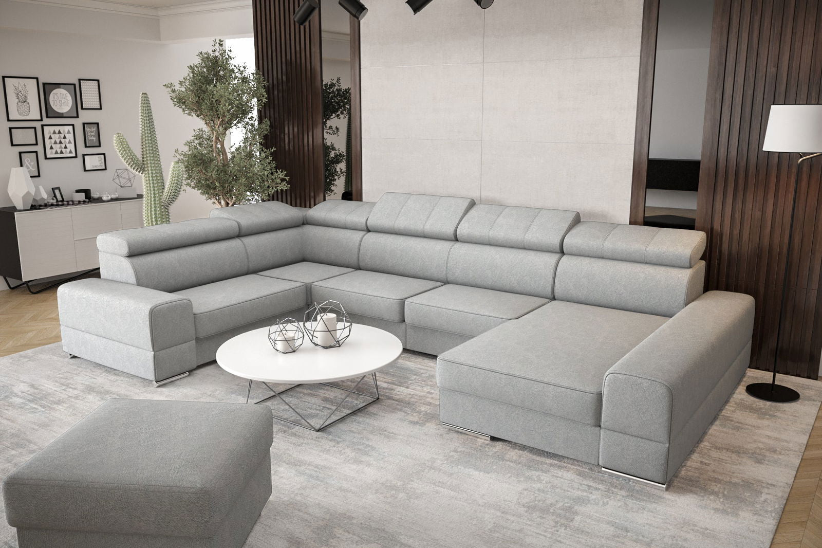 SHADES OF GREY CORNER SOFA BED ROYAL MAX II 230x375x185 - - My Sofas