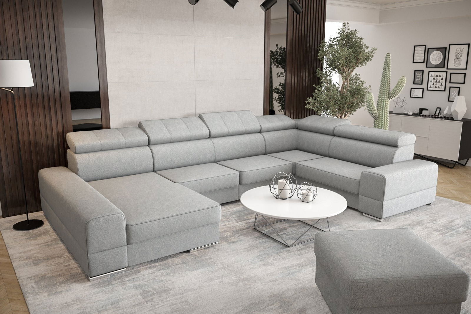 SHADES OF GREY CORNER SOFA BED ROYAL MAX II 230x375x185 - - My Sofas