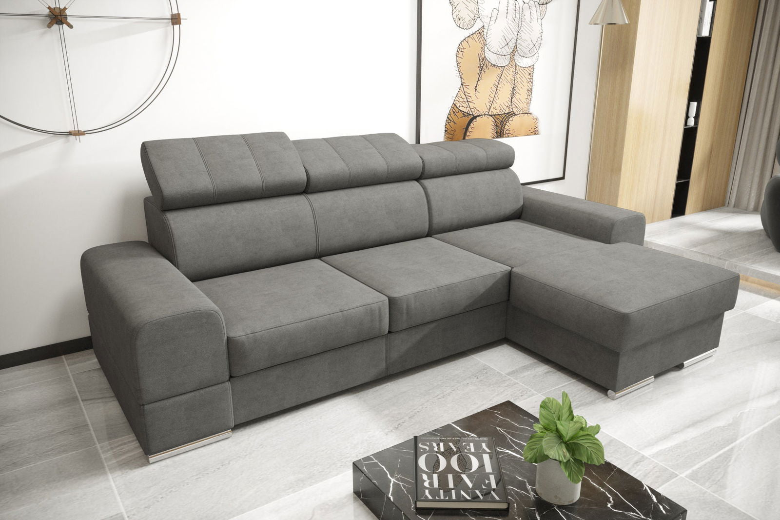 SHADES OF GREY CORNER SOFA BED ROYAL MINI 260X160 -  - My Sofas