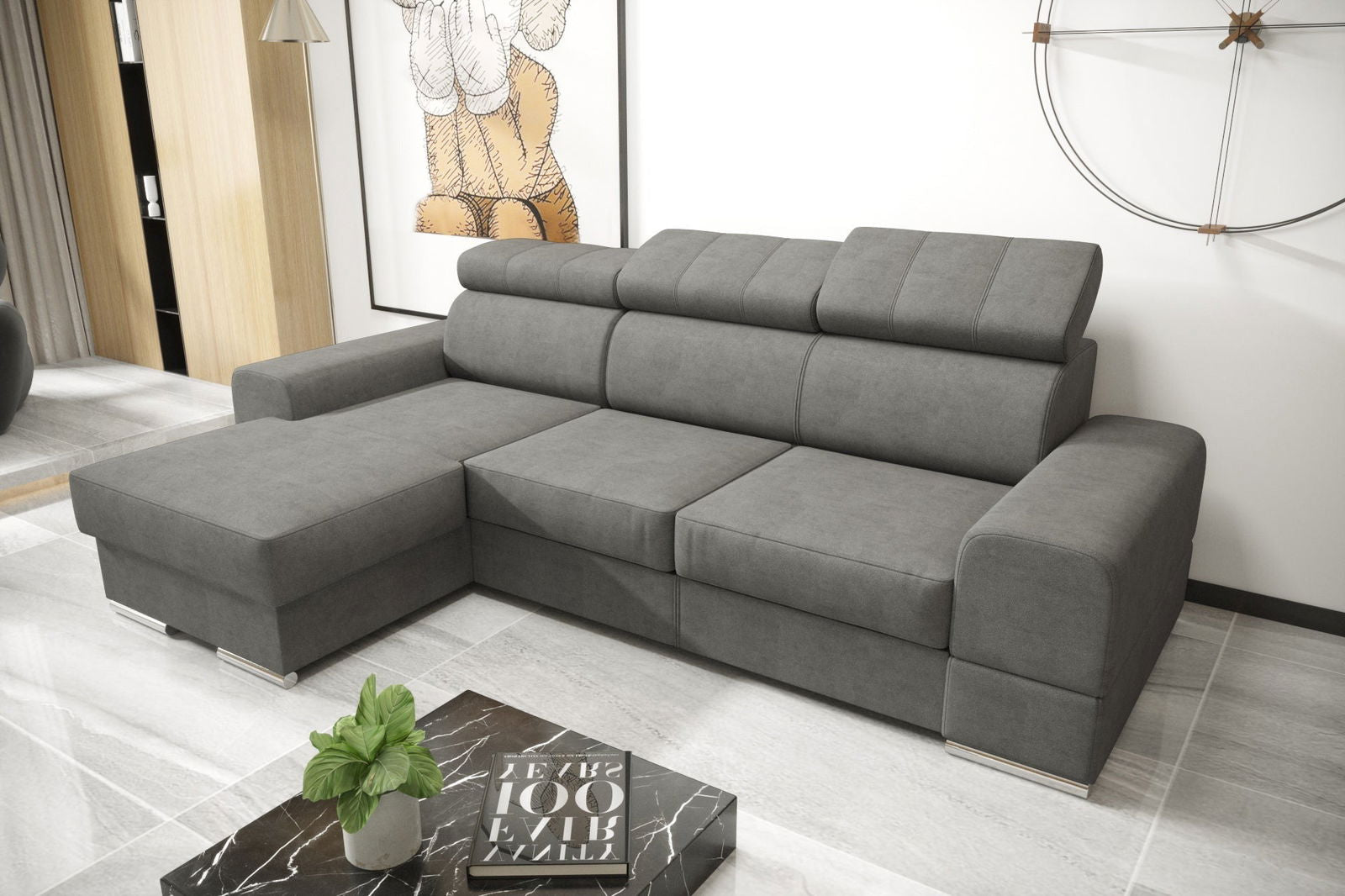 SHADES OF GREY CORNER SOFA BED ROYAL MINI 260X160 -  - My Sofas