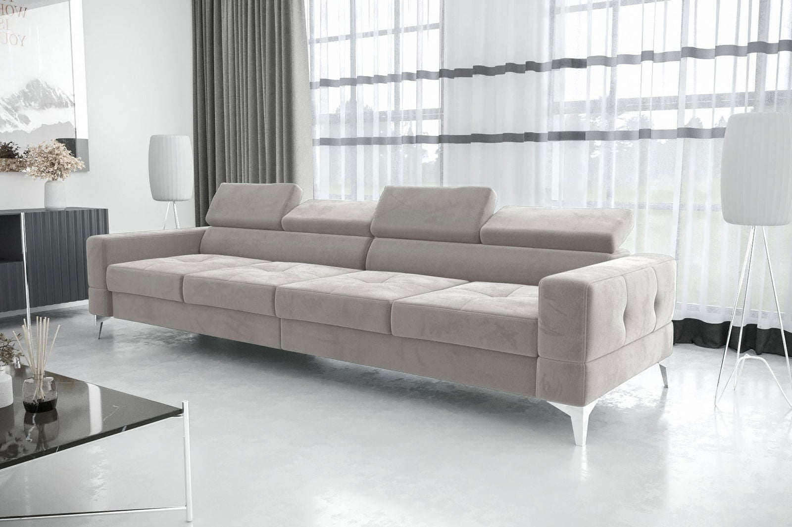 SHADES OF GREY FOUR-SEAT SOFA TOSCANIA IV 315 CM - - My Sofas