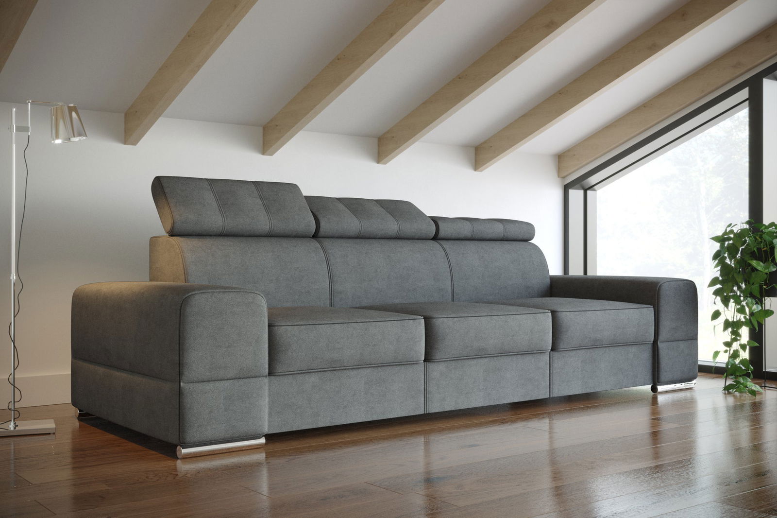 SHADES OF GREY THREE-SEATER SOFA ROYAL III 295 CM - - My Sofas