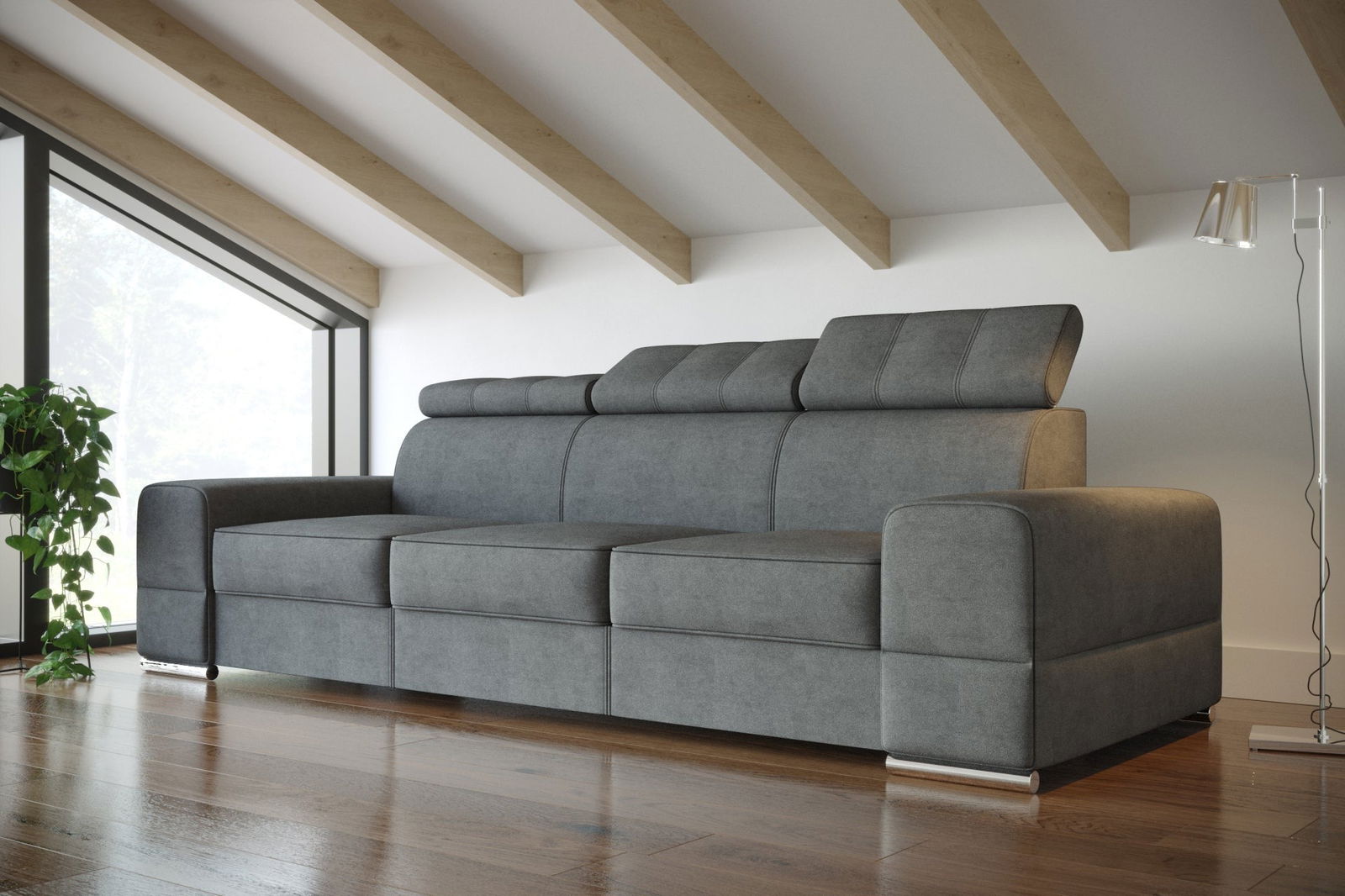 SHADES OF GREY THREE-SEATER SOFA ROYAL III 295 CM - - My Sofas