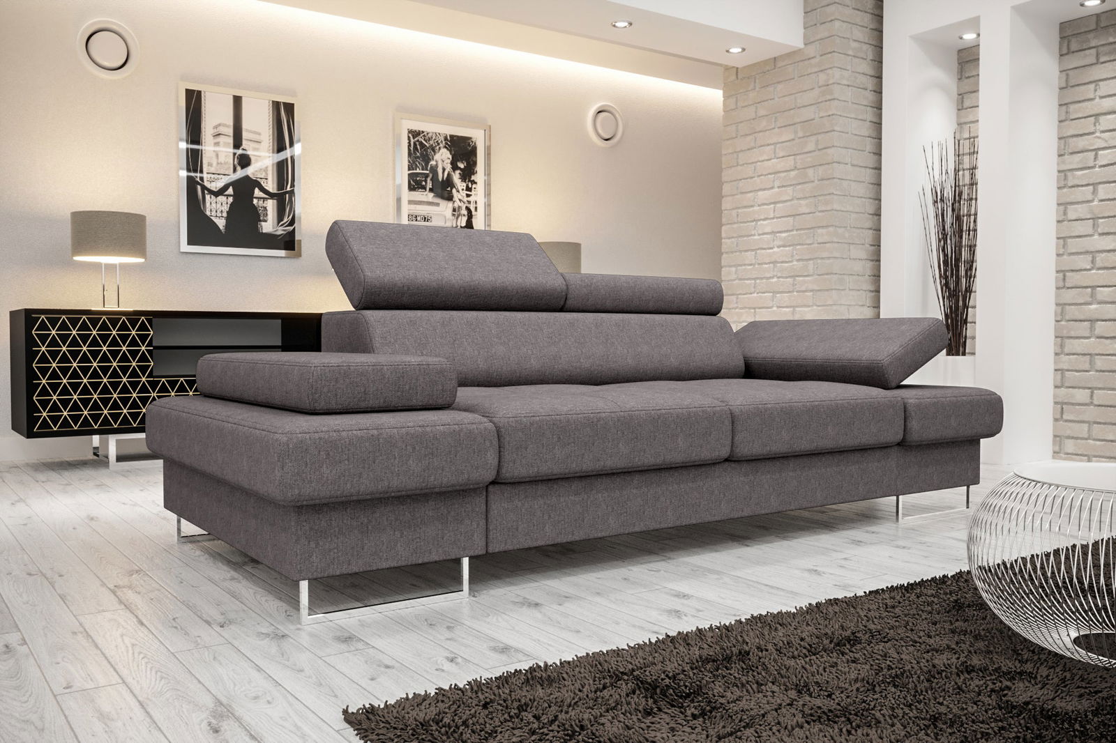 SHADES OF GREY TWO-SEATER SOFA GALAXY II 235 CM -  - My Sofas