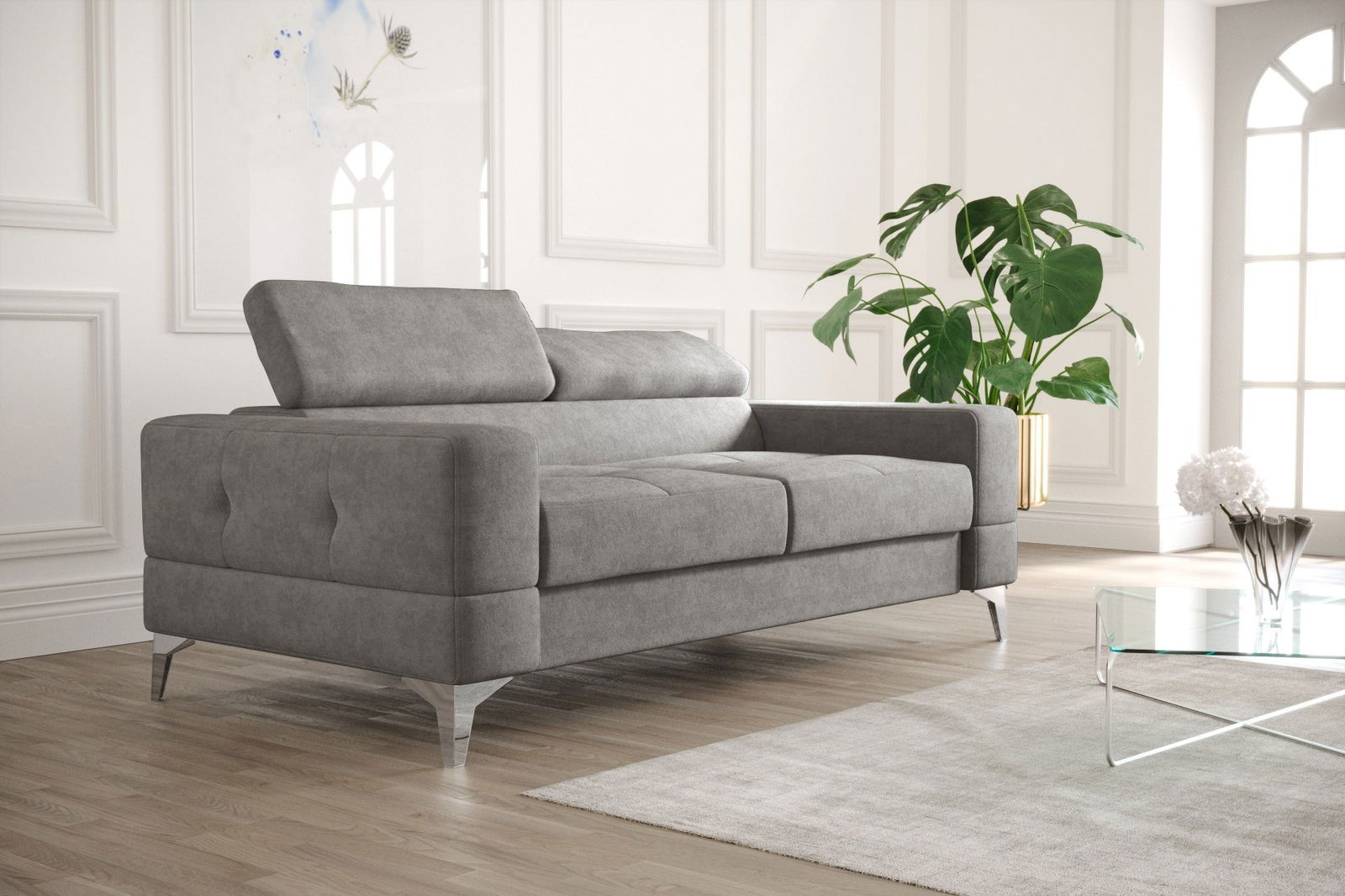 SHADES OF GREY TWO-SEATER SOFA TOSCANIA II 180 CM -  - My Sofas