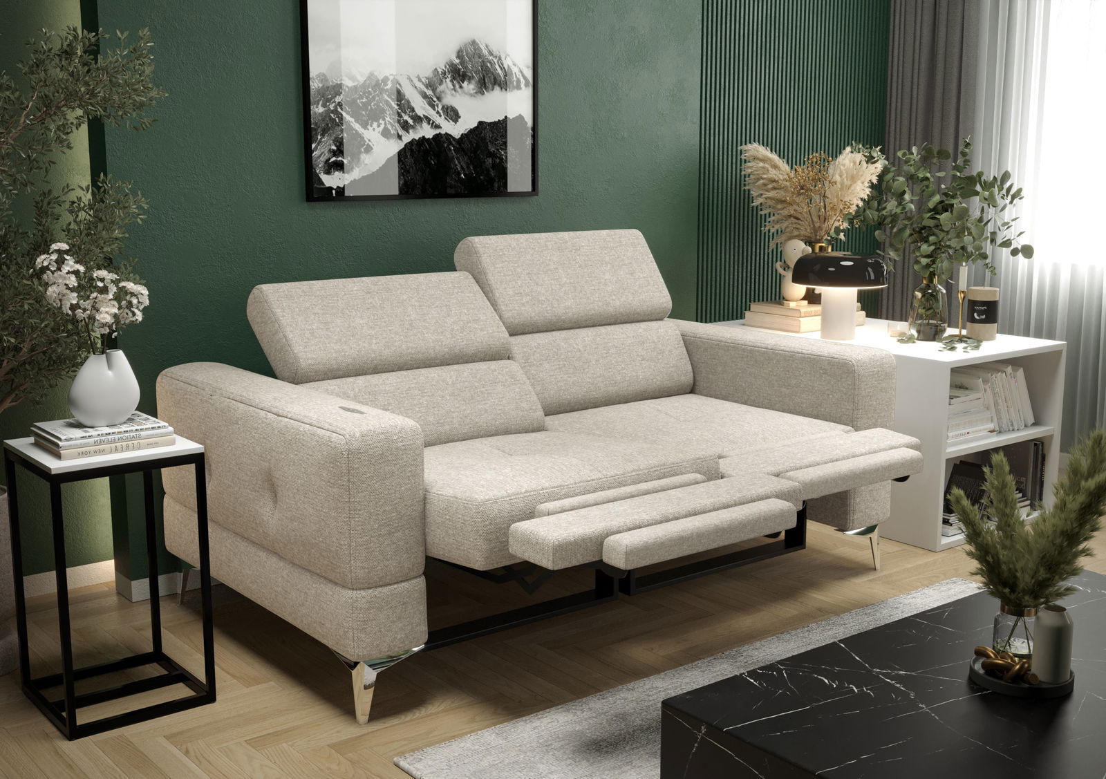SHADES OF GREY TWO-SEATER SOFA TOSCANIA II RELAX 185 CM -  - My Sofas
