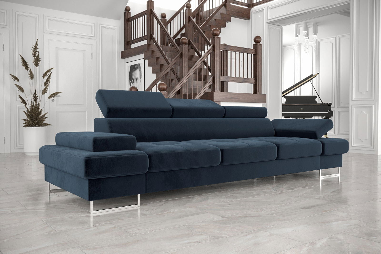 SHADES OF NAVY THREE-SEATER SOFA GALAXY II 300 CM - - My Sofas
