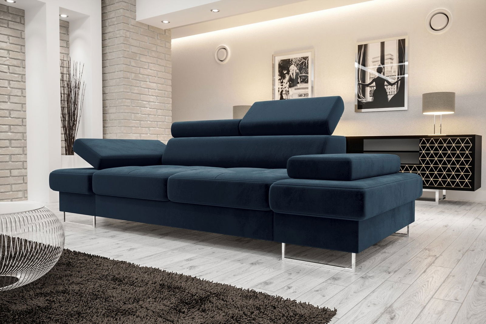 SHADES OF NAVY TWO-SEATER SOFA GALAXY II 235 CM -  - My Sofas