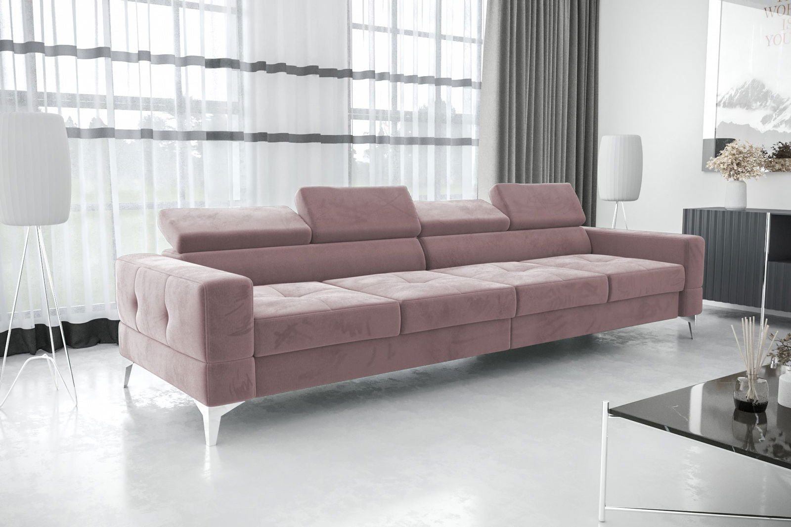 SHADES OF PINK FOUR-SEAT SOFA TOSCANIA IV 315 CM - - My Sofas