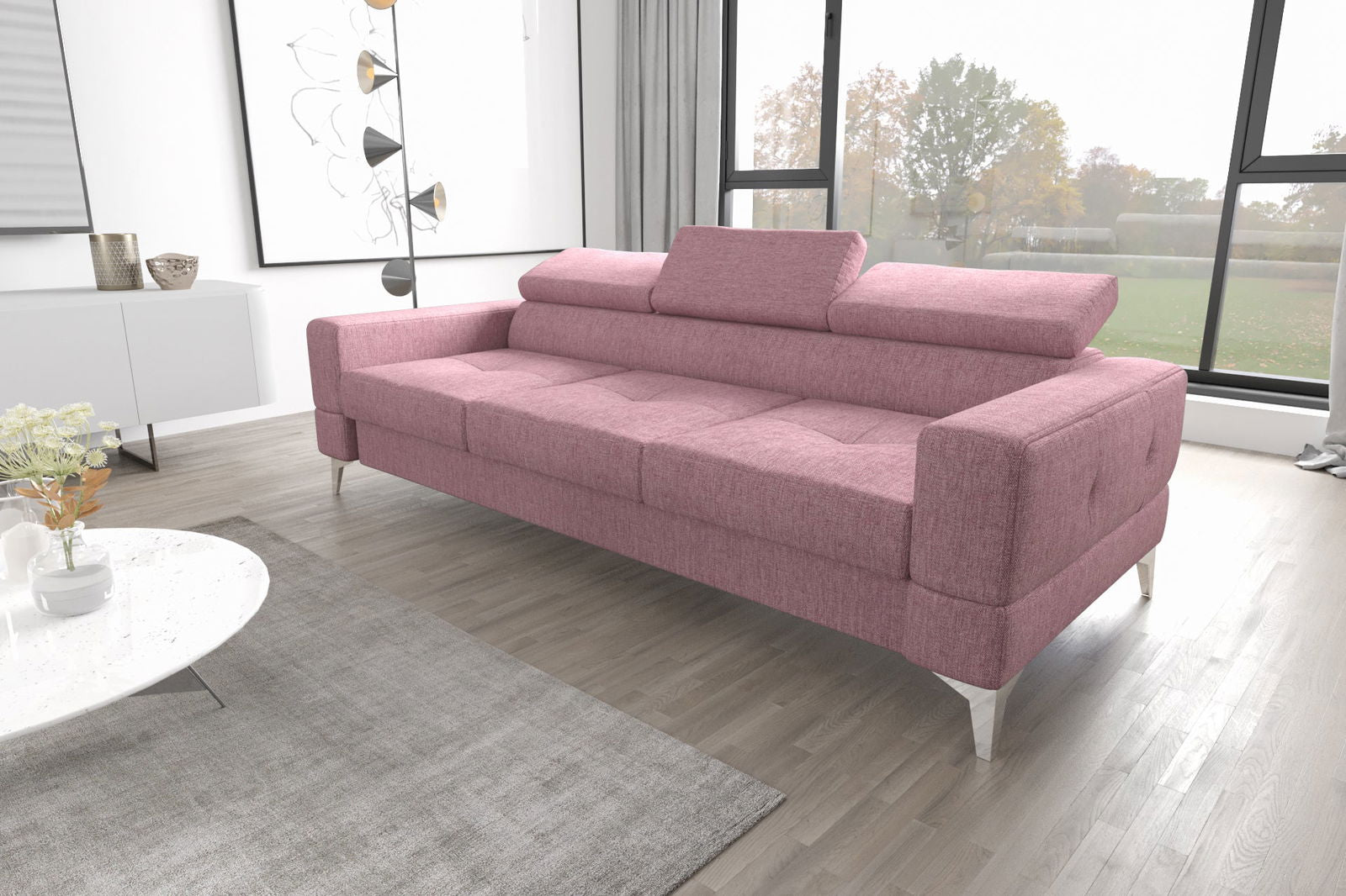 SHADES OF PINK THREE-SEATER SOFA TOSCANIA III 250 CM - - My Sofas