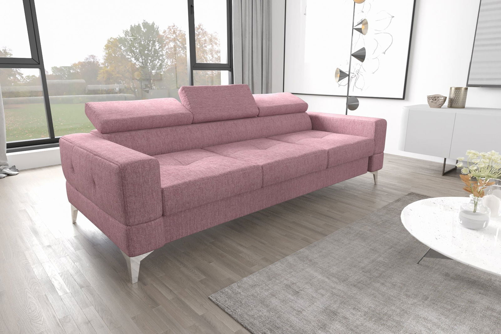 SHADES OF PINK THREE-SEATER SOFA TOSCANIA III 250 CM - - My Sofas
