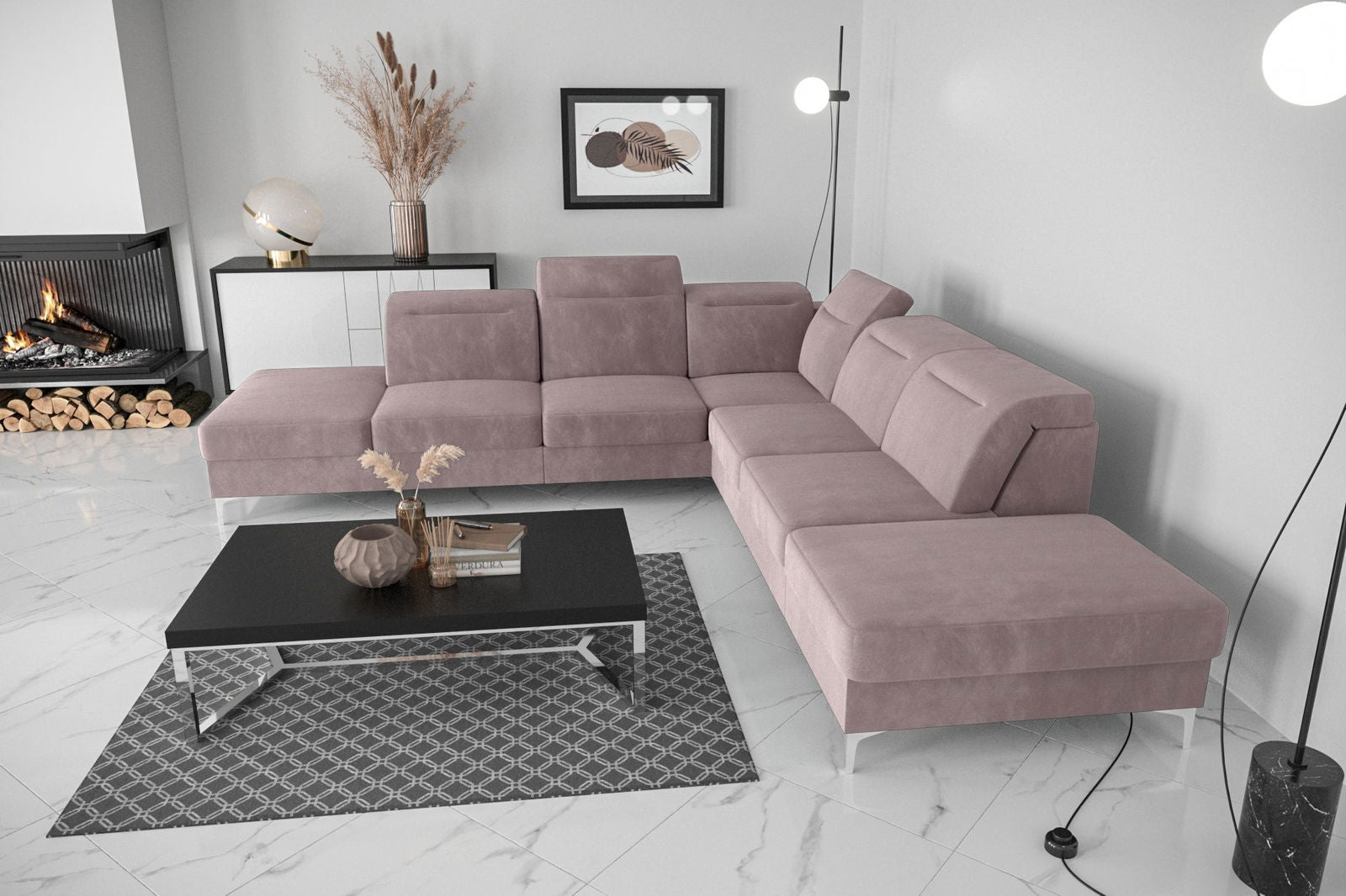 SHADES OF PURPLE CORNER SOFA BED OSLO MAX 295×295 - - My Sofas
