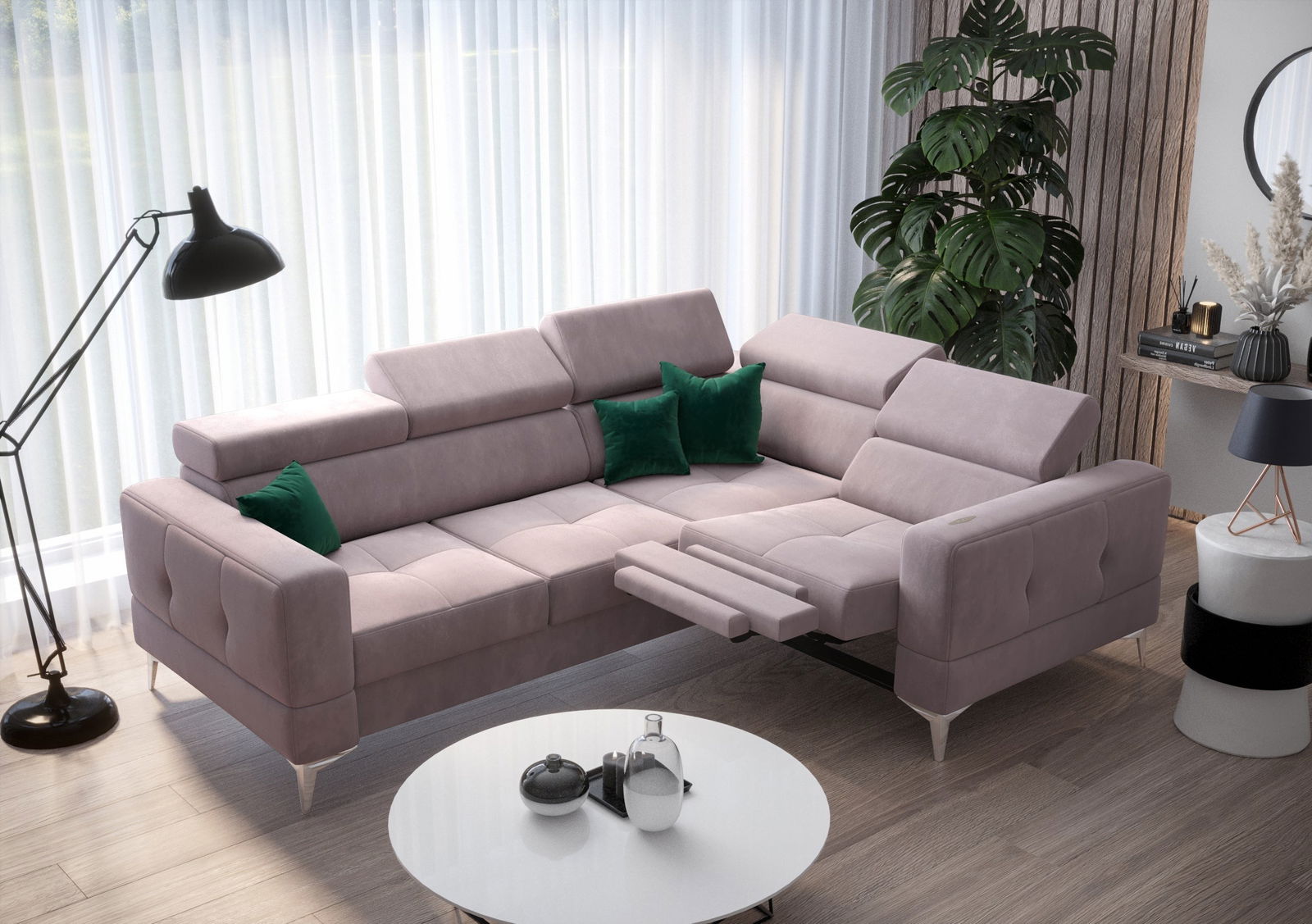 SHADES OF PURPLE TOSCANIA RELAX CORNER SOFA BED 185X250 -  - My Sofas