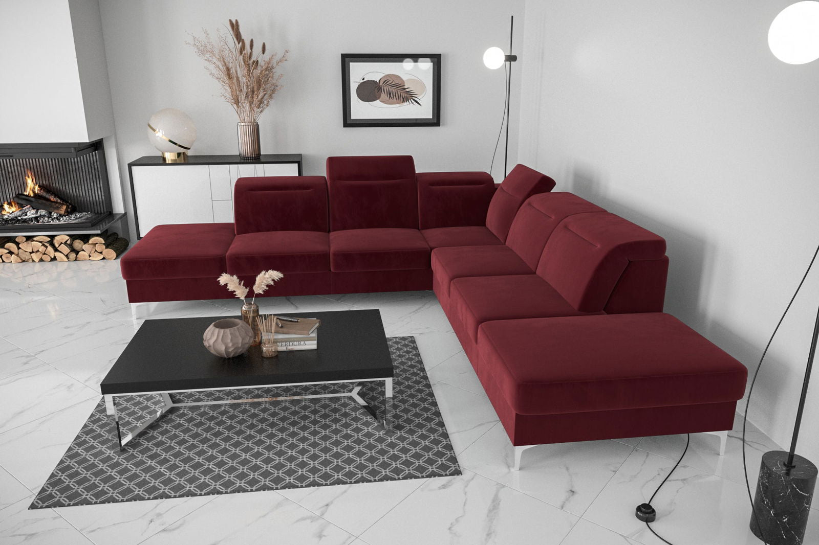 SHADES OF RED CORNER SOFA BED OSLO MAX 295×295 - - My Sofas