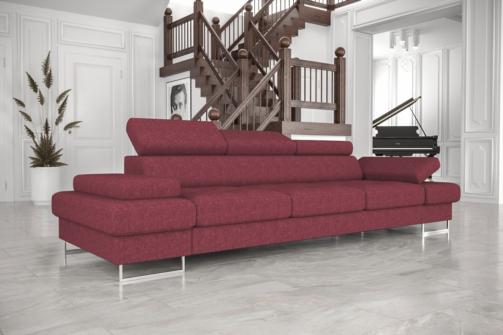 SHADES OF RED THREE-SEATER SOFA GALAXY II 300 CM - - My Sofas