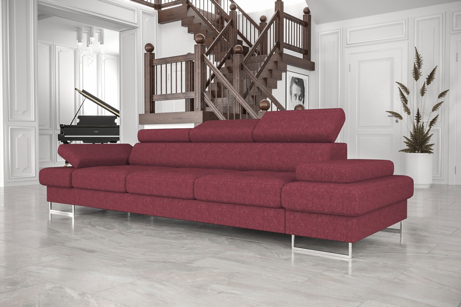 SHADES OF RED THREE-SEATER SOFA GALAXY II 300 CM - - My Sofas