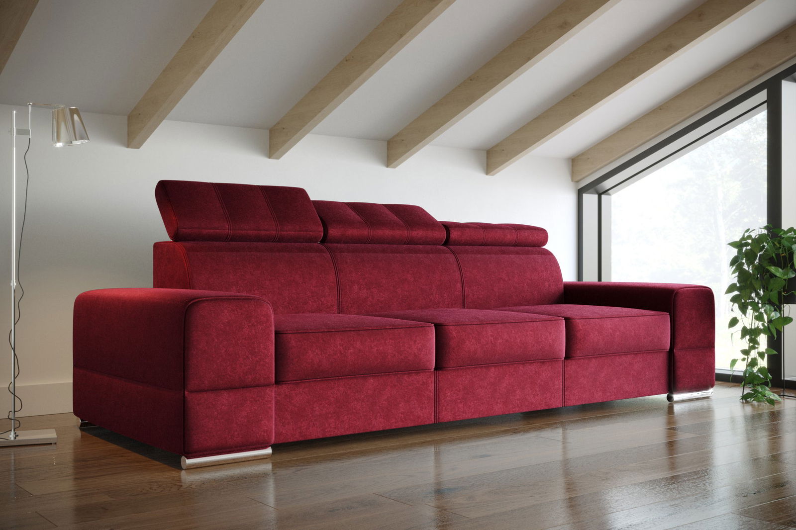 SHADES OF RED THREE-SEATER SOFA ROYAL III 295 CM - - My Sofas