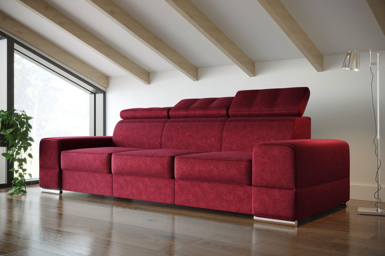 SHADES OF RED THREE-SEATER SOFA ROYAL III 295 CM - - My Sofas