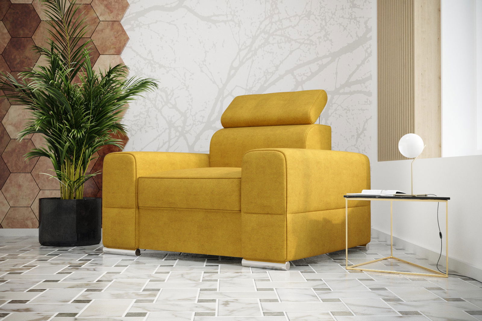 SHADES OF YELLOW ARMCHAIR ROYAL 114 CM - - My Sofas