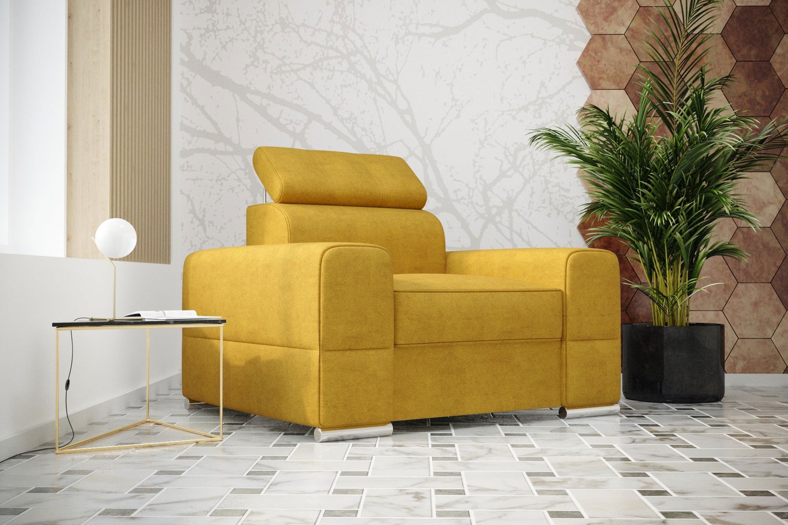 SHADES OF YELLOW ARMCHAIR ROYAL 114 CM - - My Sofas