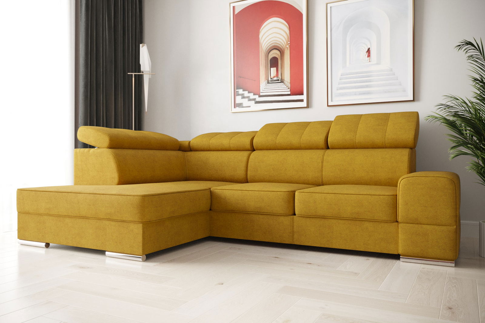 SHADES OF YELLOW CORNER SOFA BED ROYAL I 260×185 - - My Sofas