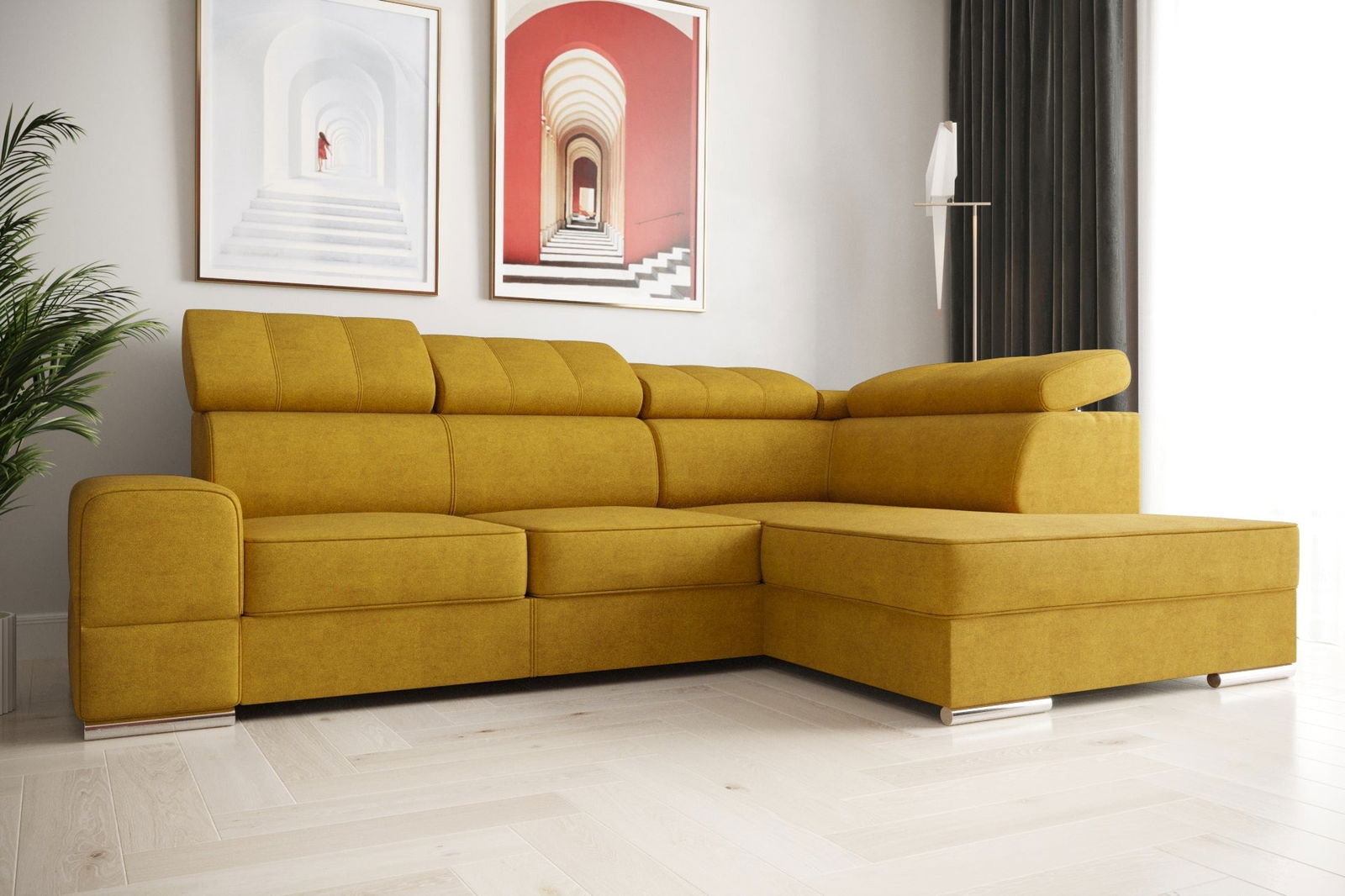 SHADES OF YELLOW CORNER SOFA BED ROYAL I 260×185 - - My Sofas