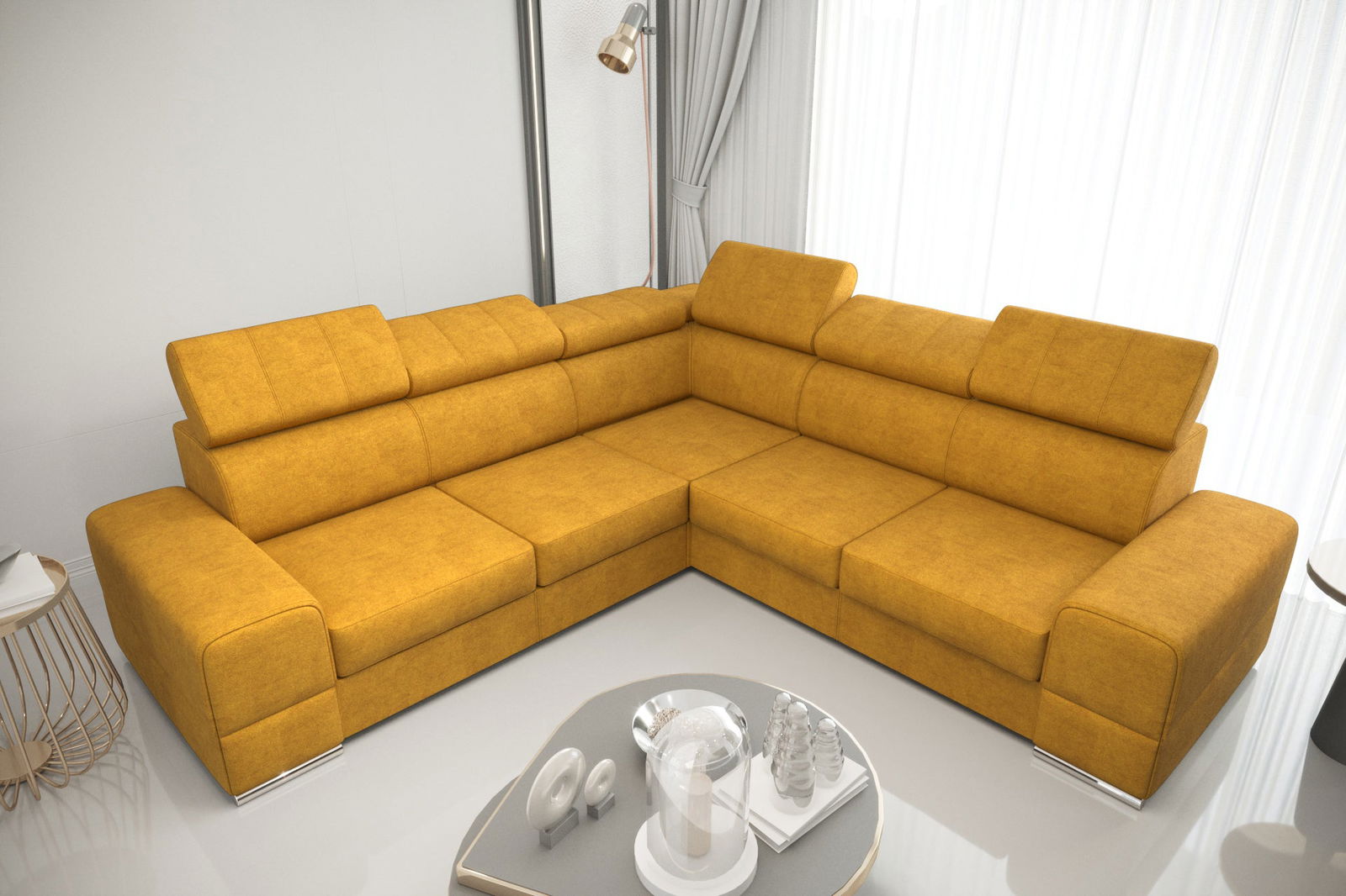 SHADES OF YELLOW CORNER SOFA BED ROYAL MAX 286X286 - - My Sofas
