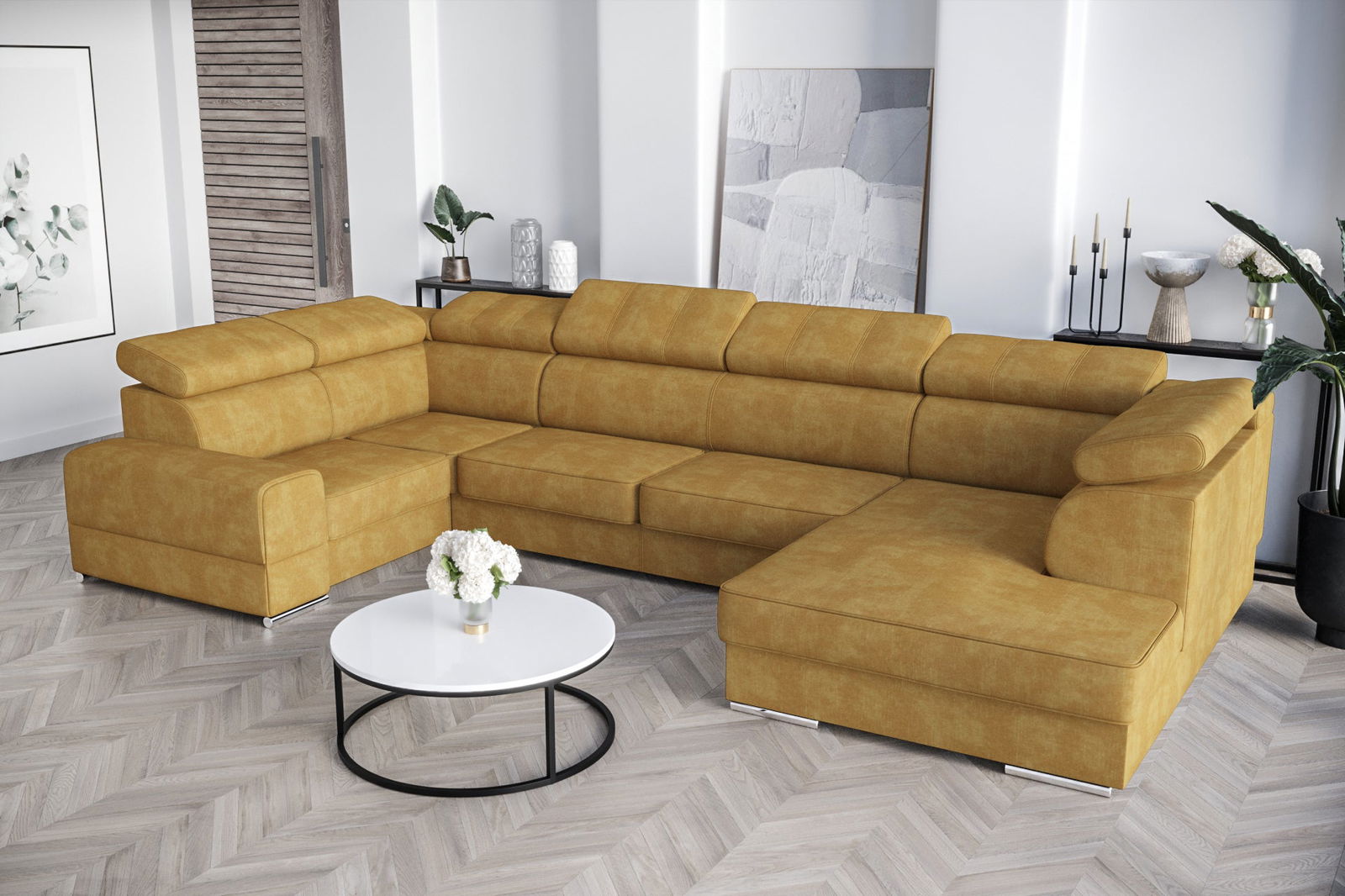 SHADES OF YELLOW CORNER SOFA BED ROYAL MAX I 210x375x185 - - My Sofas