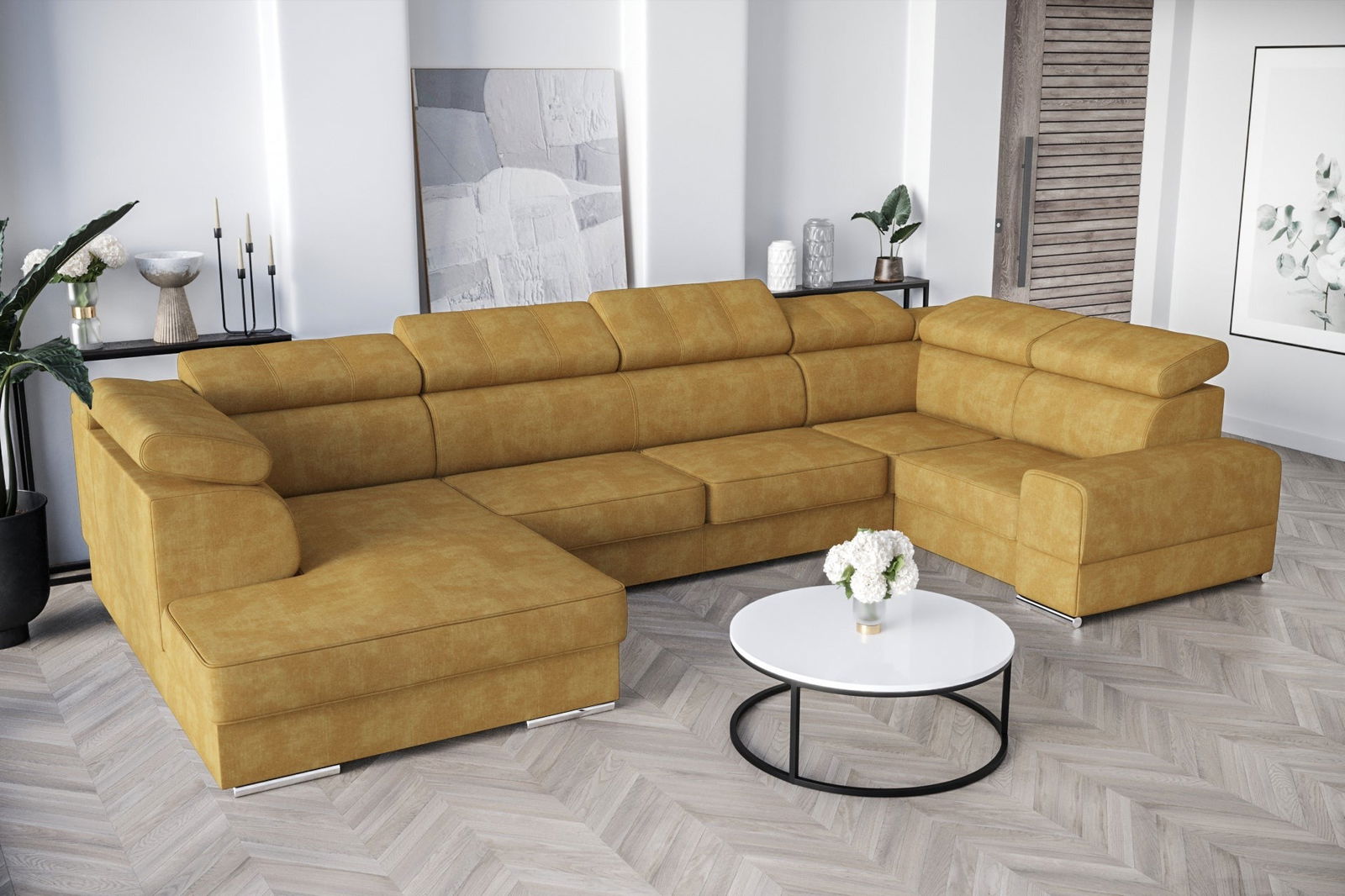 SHADES OF YELLOW CORNER SOFA BED ROYAL MAX I 210x375x185 - - My Sofas