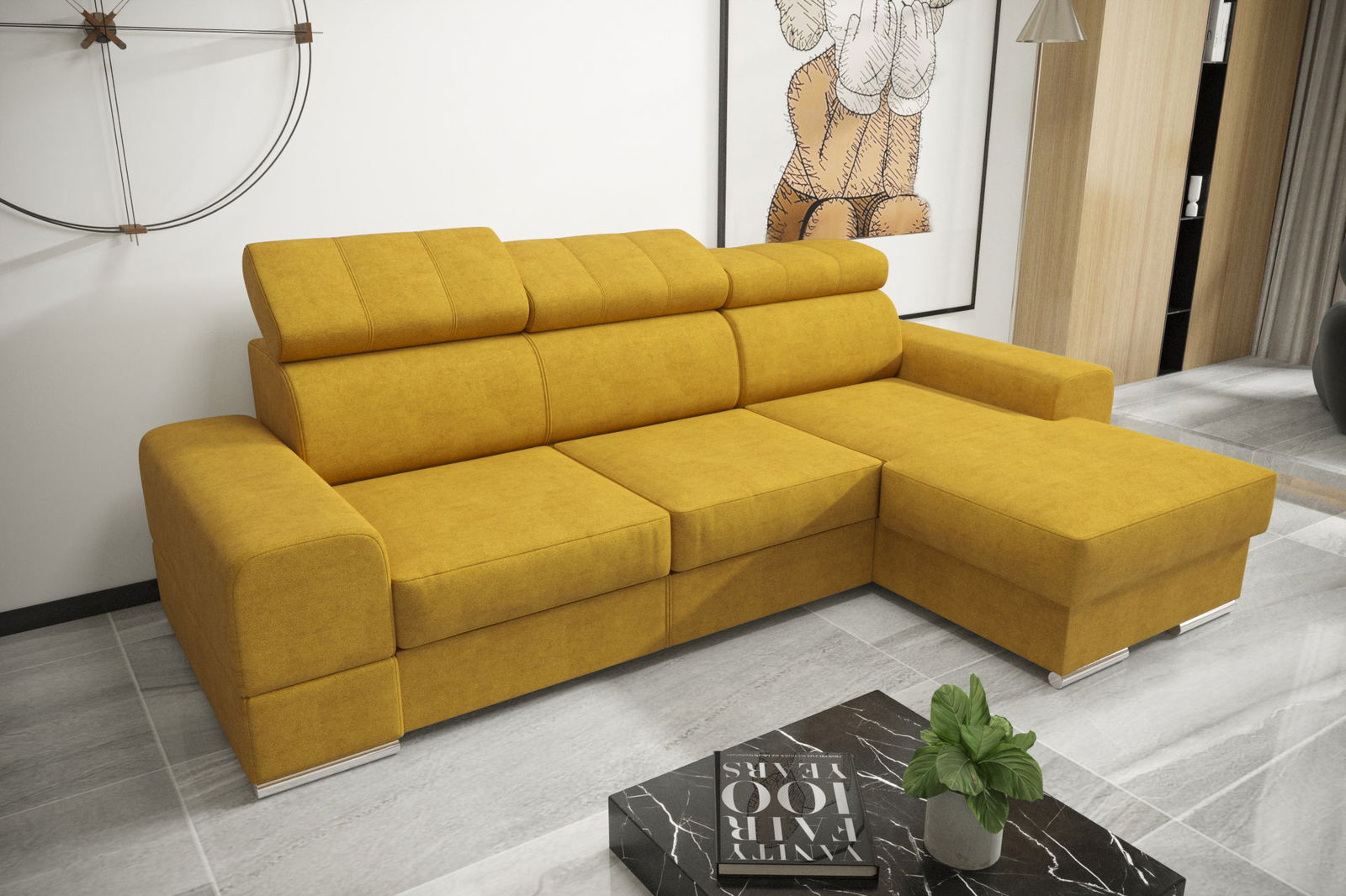 SHADES OF YELLOW CORNER SOFA BED ROYAL MINI 260X160 - - My Sofas