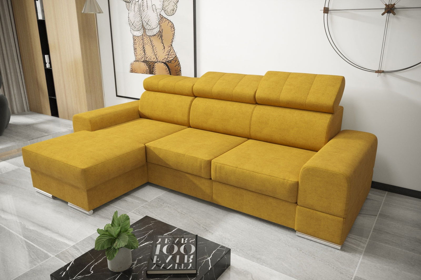 SHADES OF YELLOW CORNER SOFA BED ROYAL MINI 260X160 - - My Sofas