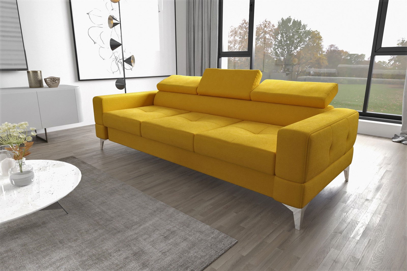 SHADES OF YELLOW THREE-SEATER SOFA TOSCANIA III 250 CM - - My Sofas
