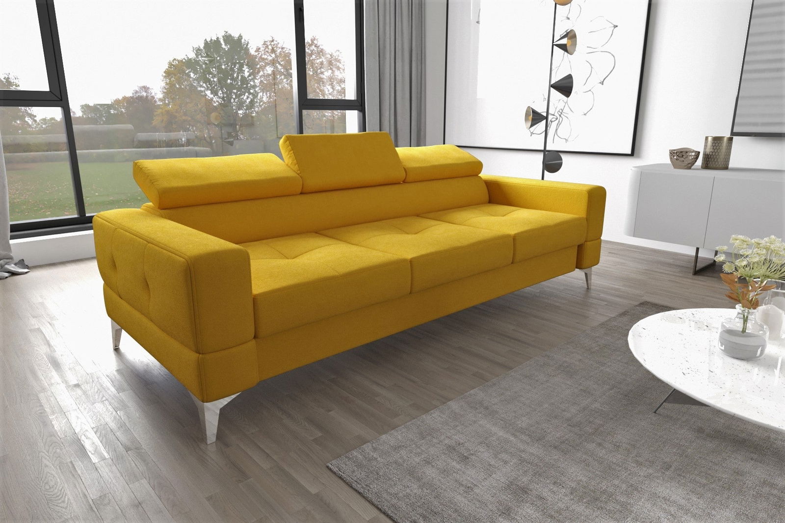 SHADES OF YELLOW THREE-SEATER SOFA TOSCANIA III 250 CM - - My Sofas