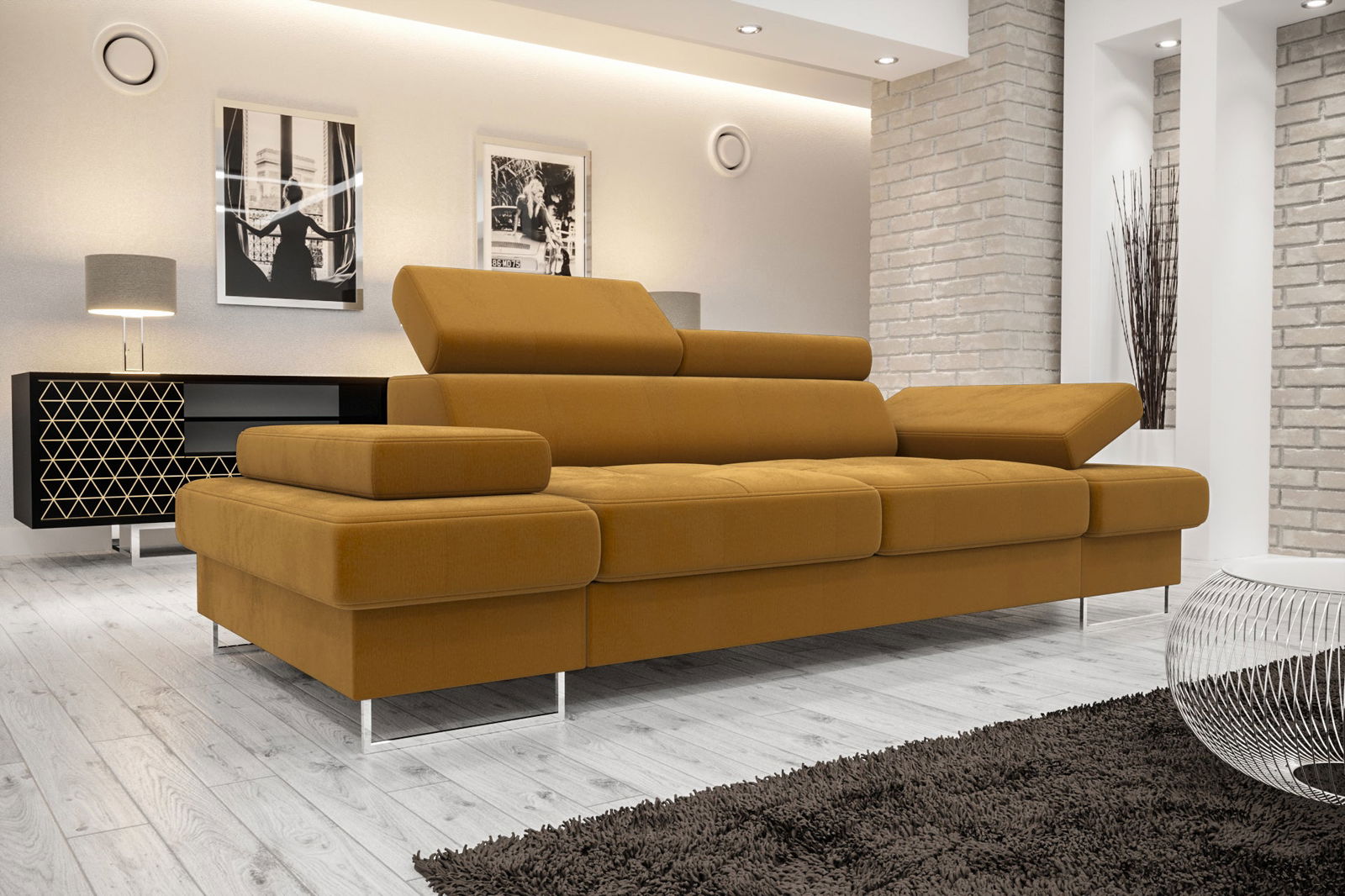 SHADES OF YELLOW TWO-SEATER SOFA GALAXY II 235 CM -  - My Sofas