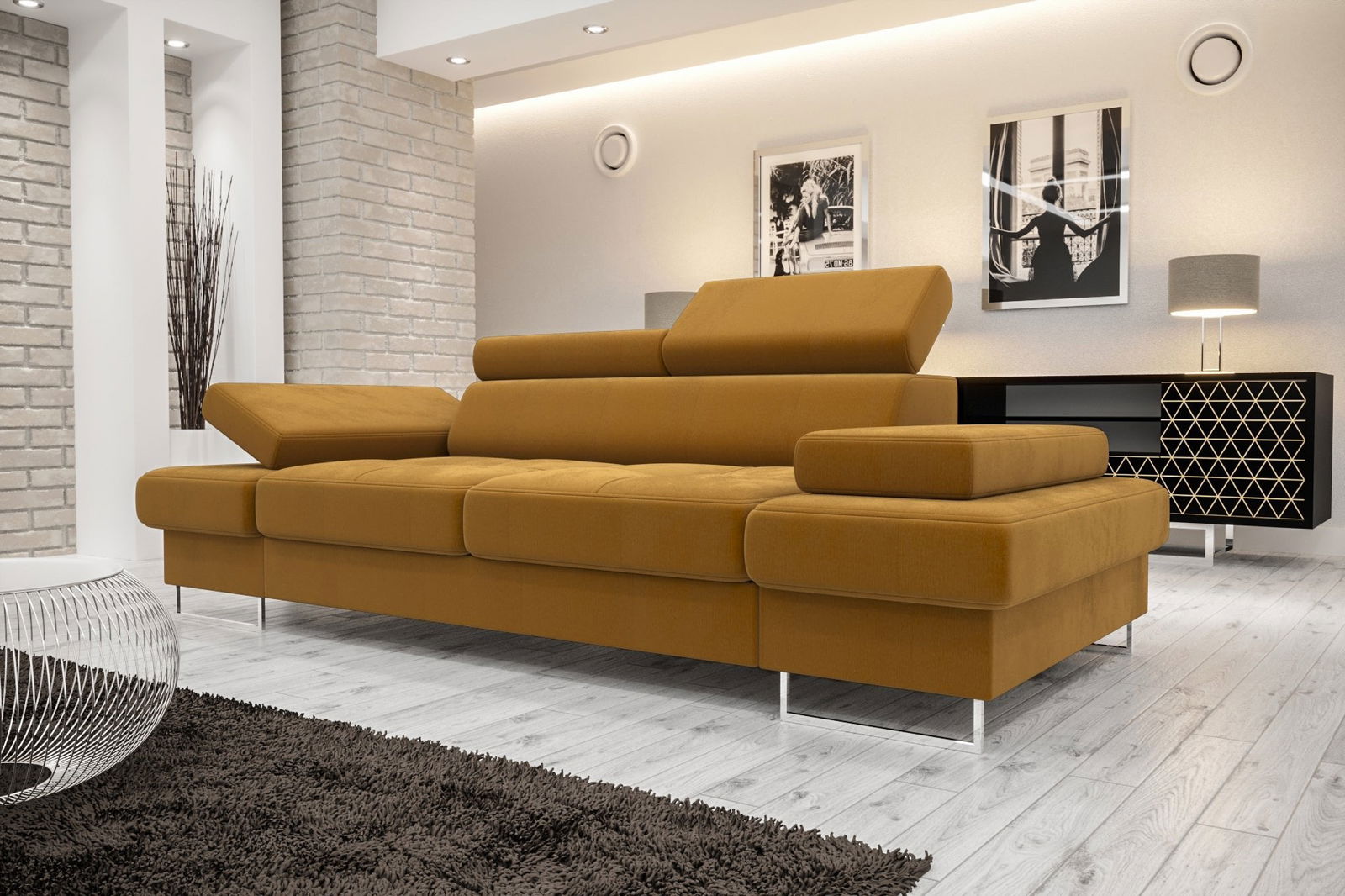SHADES OF YELLOW TWO-SEATER SOFA GALAXY II 235 CM -  - My Sofas