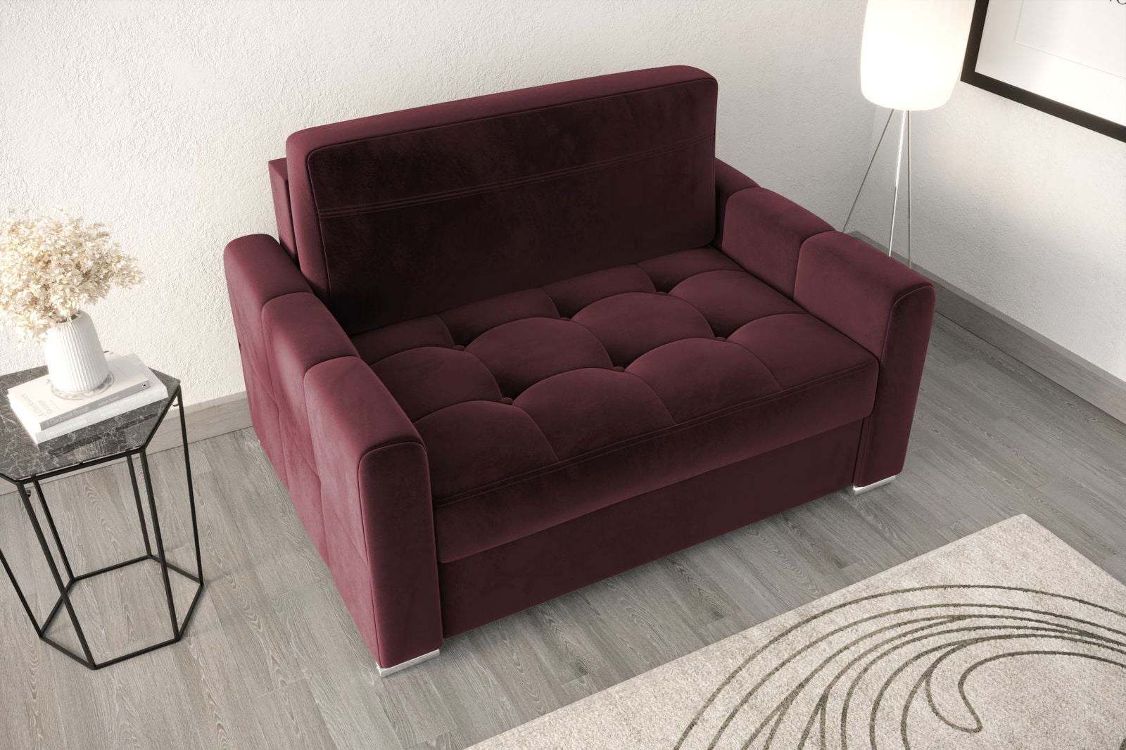 SHADE OF BURGUNDY AMERICAN SOFA BED VERONA I 140 CM - - My Sofas