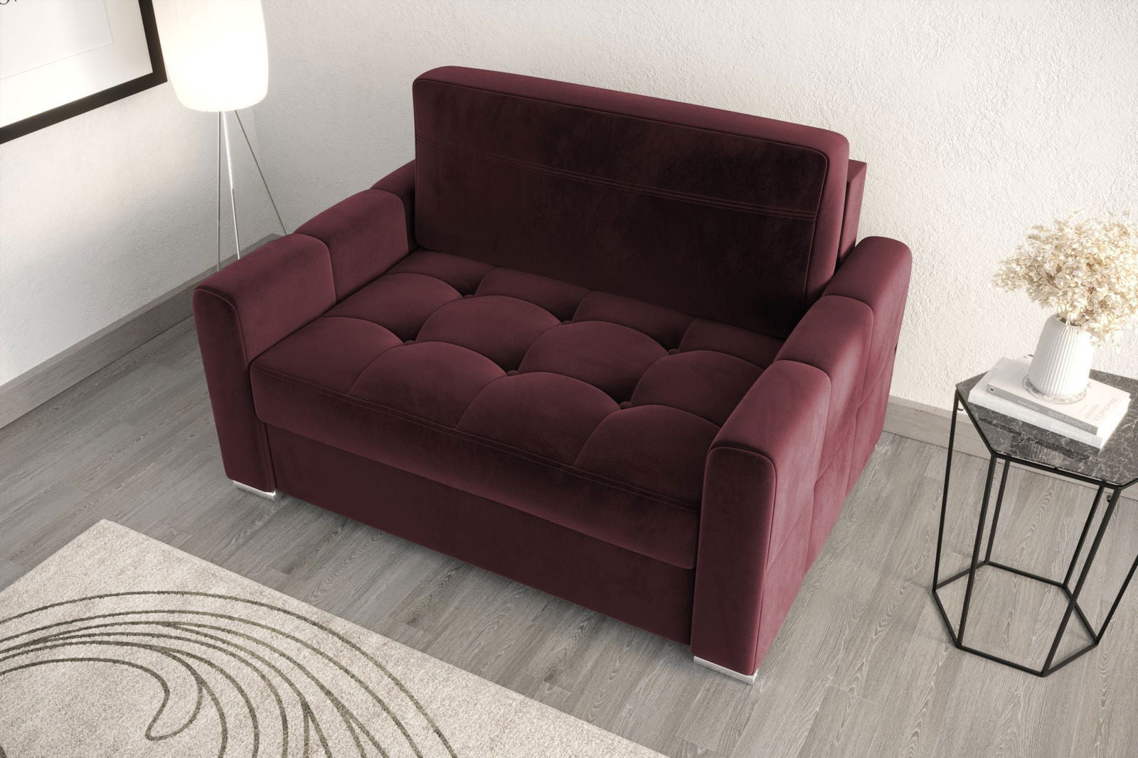 SHADE OF BURGUNDY AMERICAN SOFA BED VERONA I 140 CM - - My Sofas