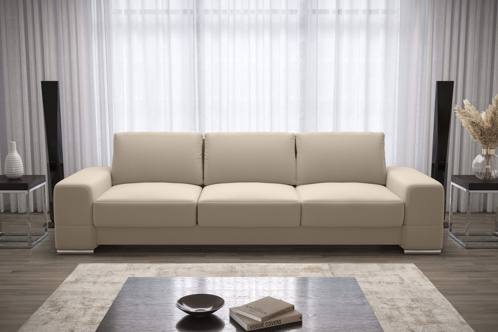 THREE-SEATER SOFA BED ZARA DL 270 CM SHADES OF BEIGE C03 - - My Sofas
