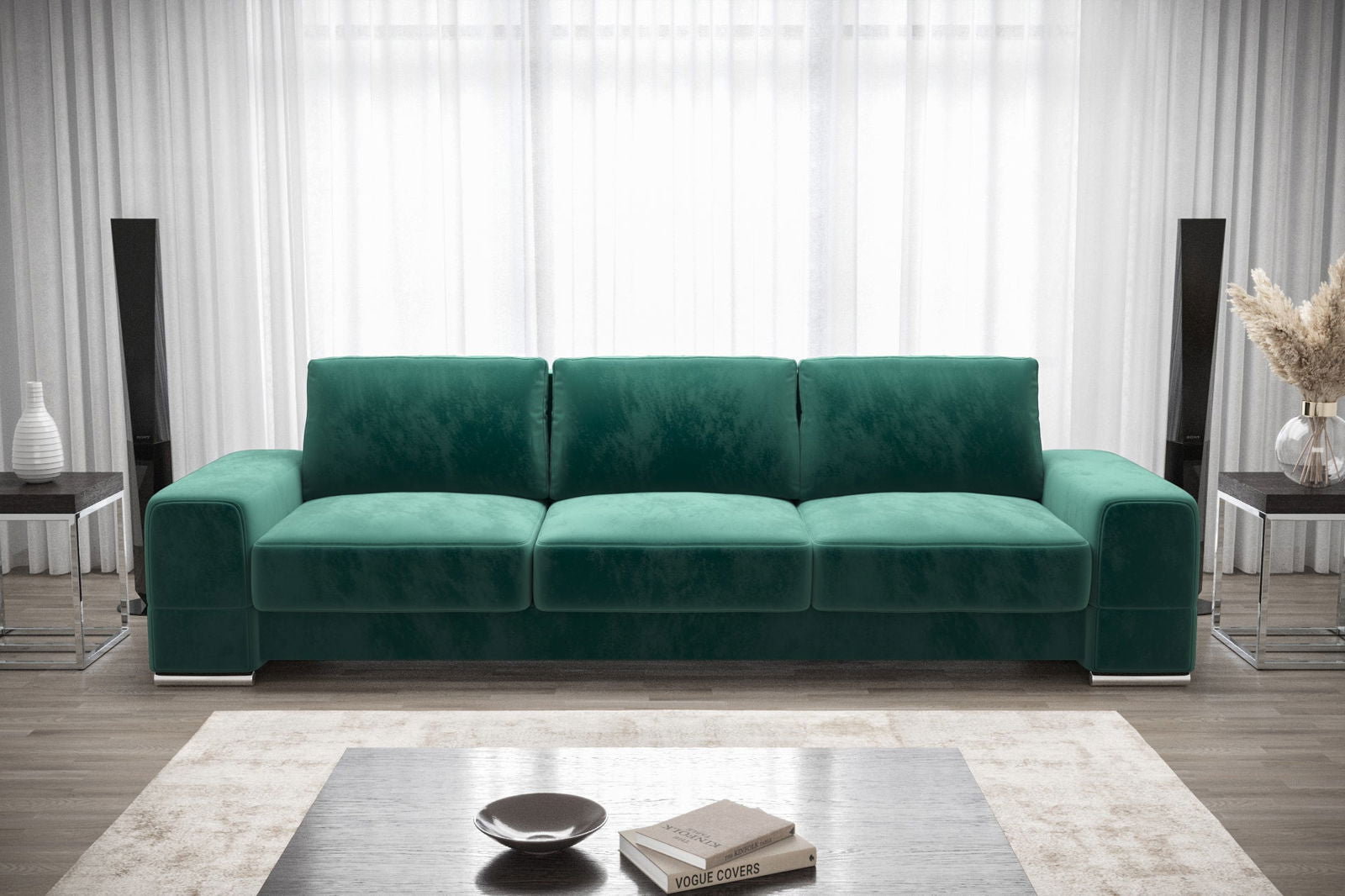 THREE-SEATER SOFA BED ZARA DL 270 CM SHADES OF GREEN MH37 - - My Sofas