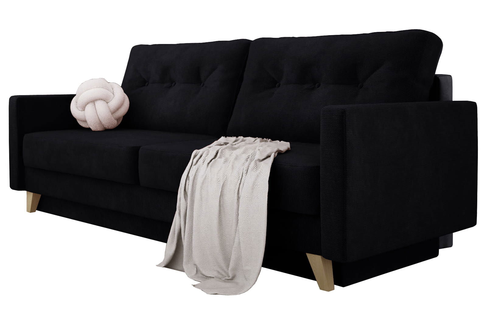 BLACK SOFA BED BERGEN 215X98 CM -  - My Sofas 