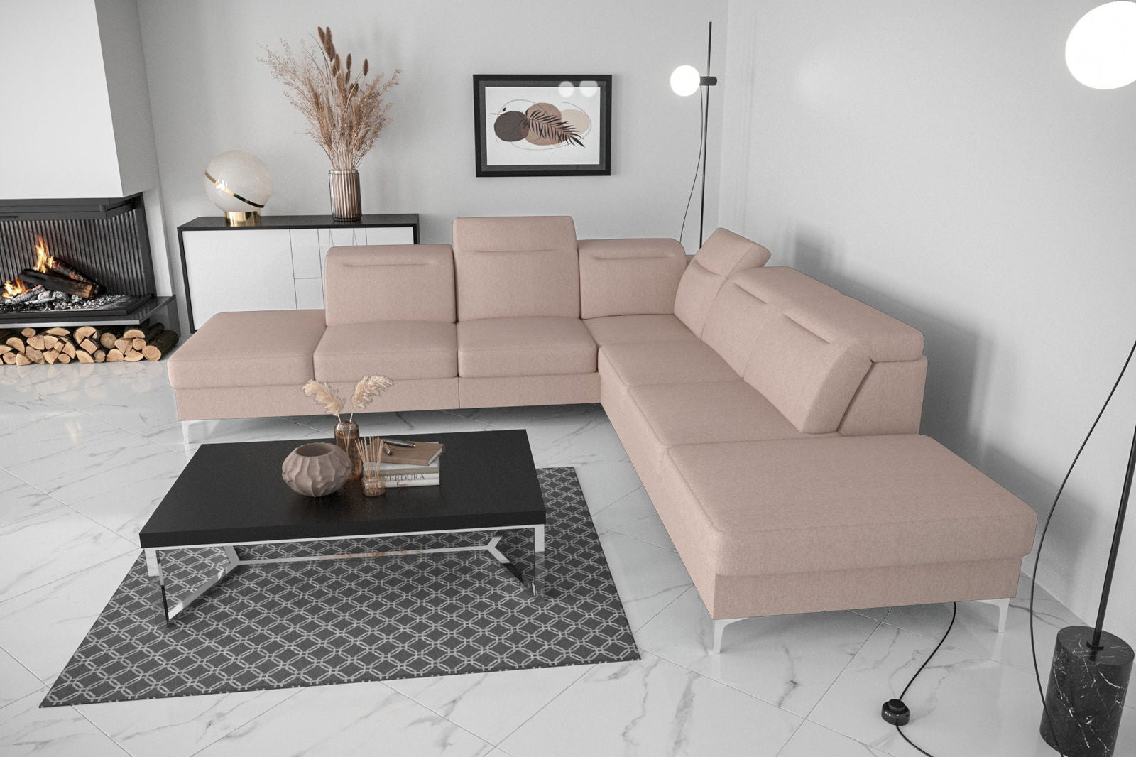SHADES OF BEIGE CORNER SOFA BED OSLO MAX 295×295 -  - My Sofas 