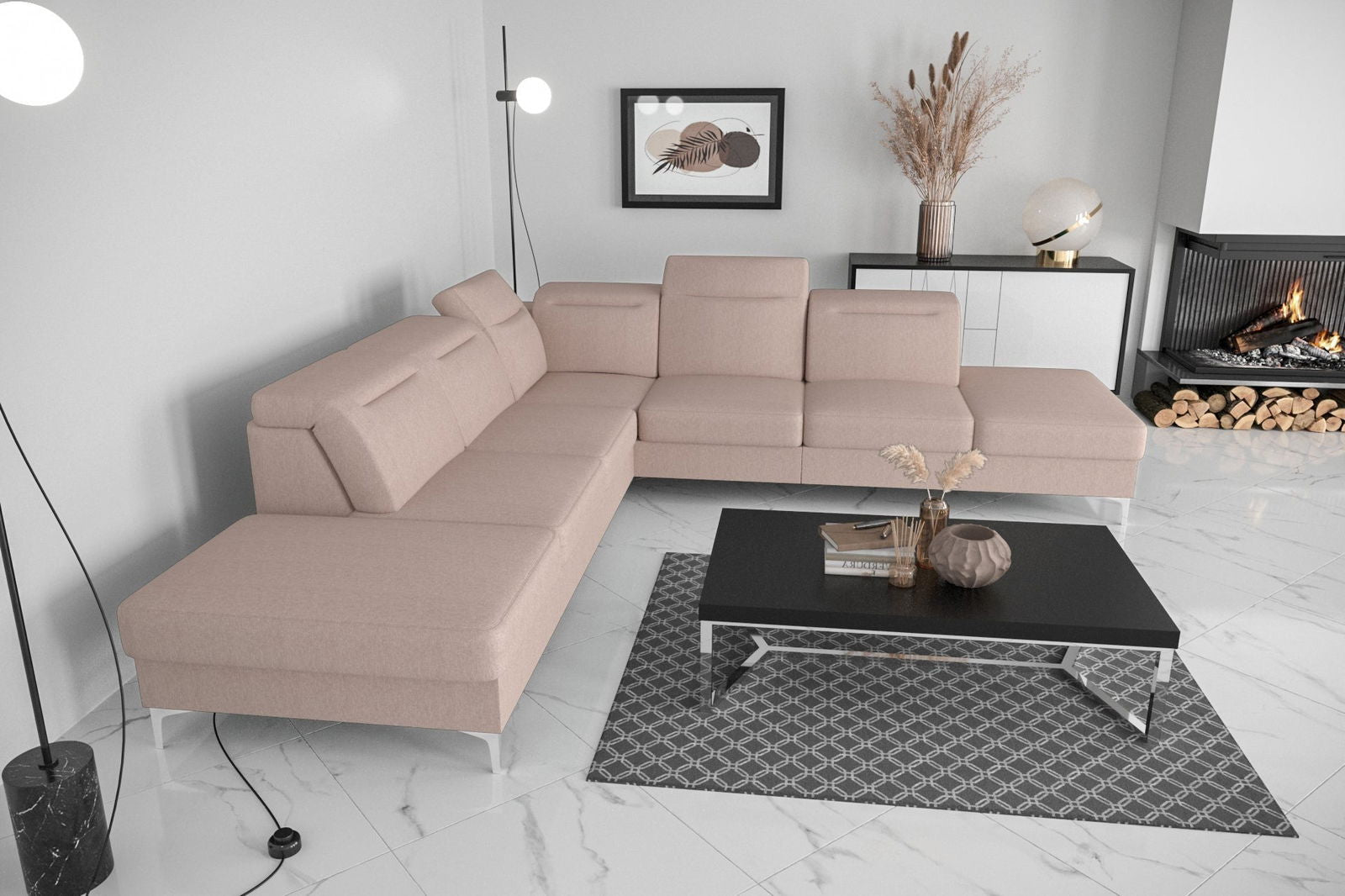 SHADES OF BEIGE CORNER SOFA BED OSLO MAX 295×295 -  - My Sofas 