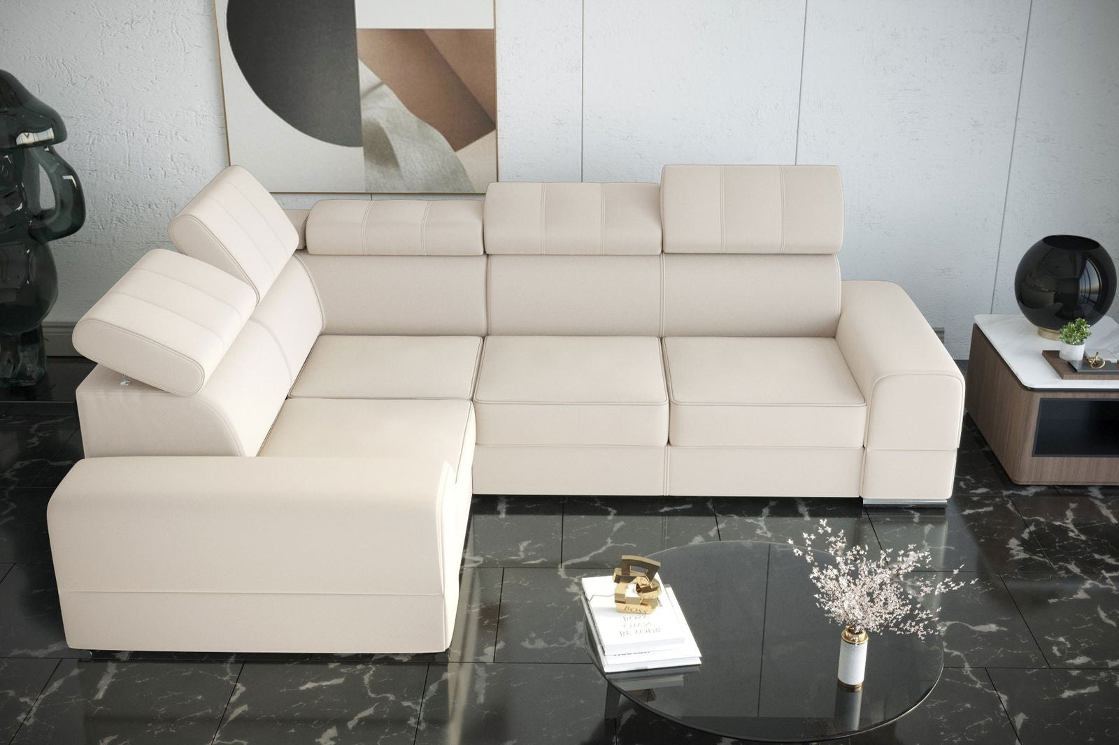 SHADES OF BEIGE CORNER SOFA BED ROYAL II 280×210 -  - My Sofas 