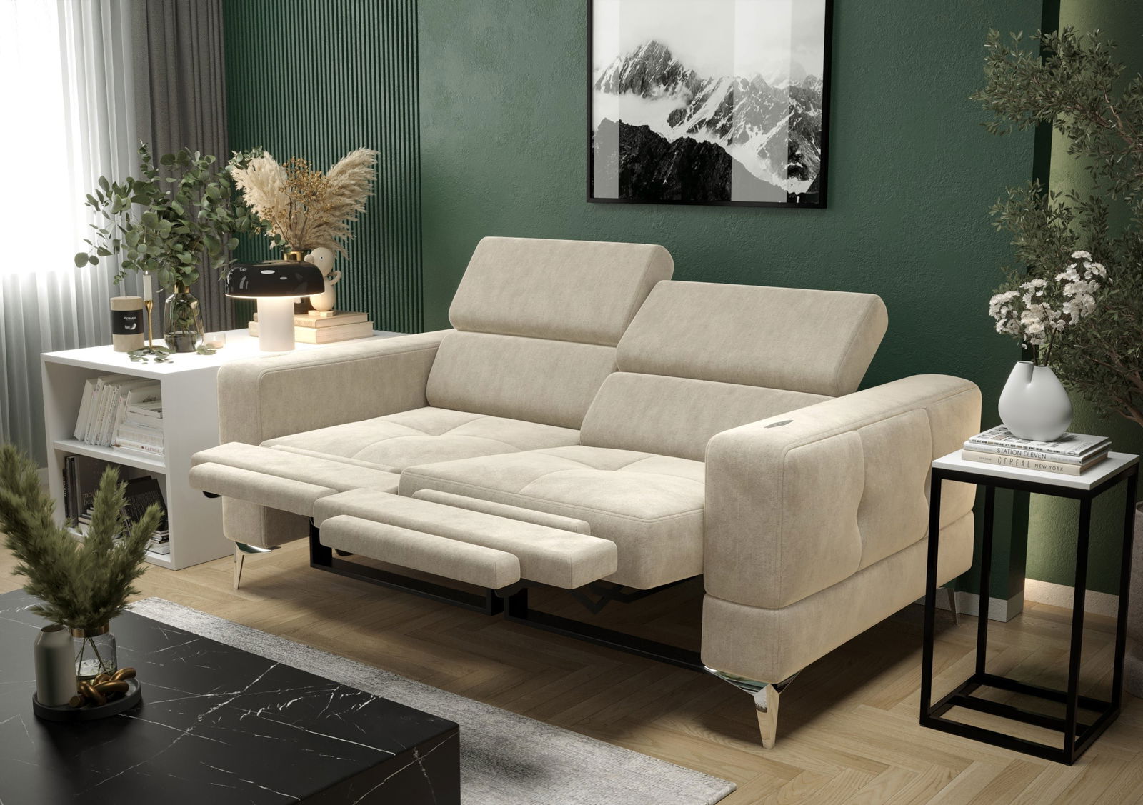 SHADES OF BEIGE TWO-SEATER SOFA TOSCANIA II RELAX 185 CM -  - My Sofas 