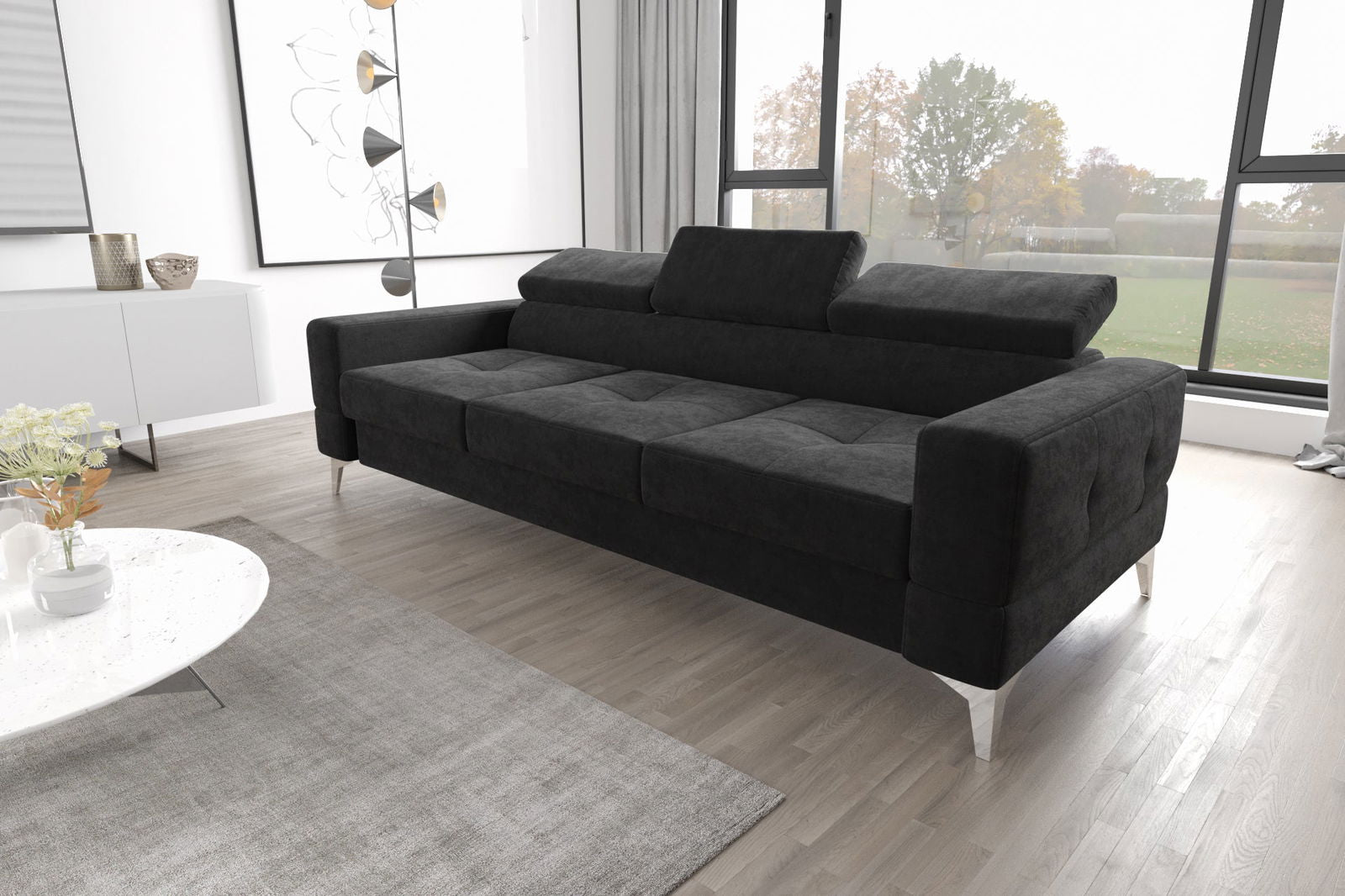 SHADES OF BLACK THREE-SEATER SOFA TOSCANIA III 250 CM -  - My Sofas 