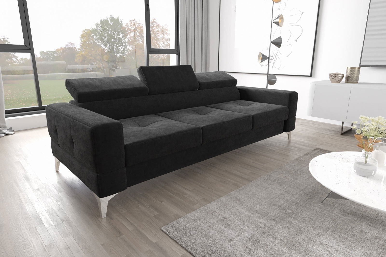 SHADES OF BLACK THREE-SEATER SOFA TOSCANIA III 250 CM -  - My Sofas 