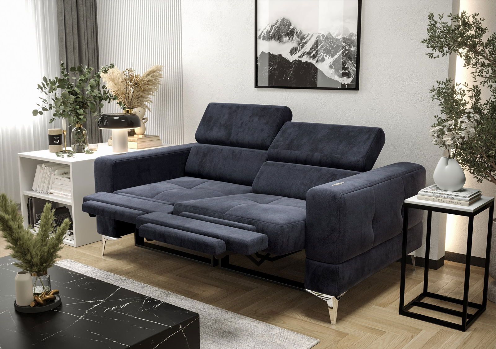 SHADES OF BLUE TWO-SEATER SOFA TOSCANIA II RELAX 185 CM -  - My Sofas 