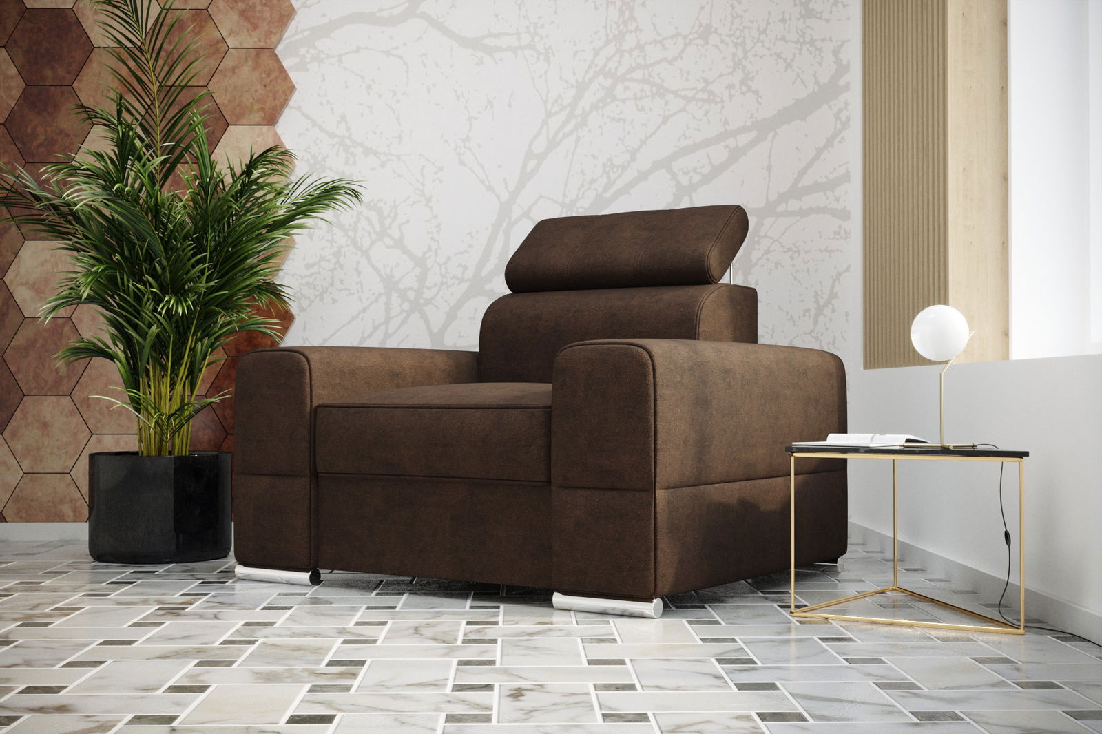 SHADES OF BROWN ARMCHAIR ROYAL 114 CM -  - My Sofas 