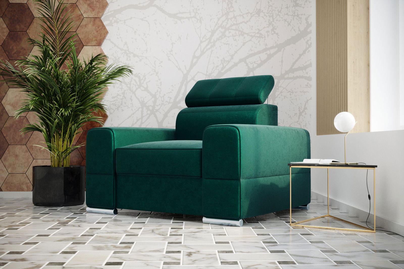 SHADES OF GREEN ARMCHAIR ROYAL 114 CM -  - My Sofas 