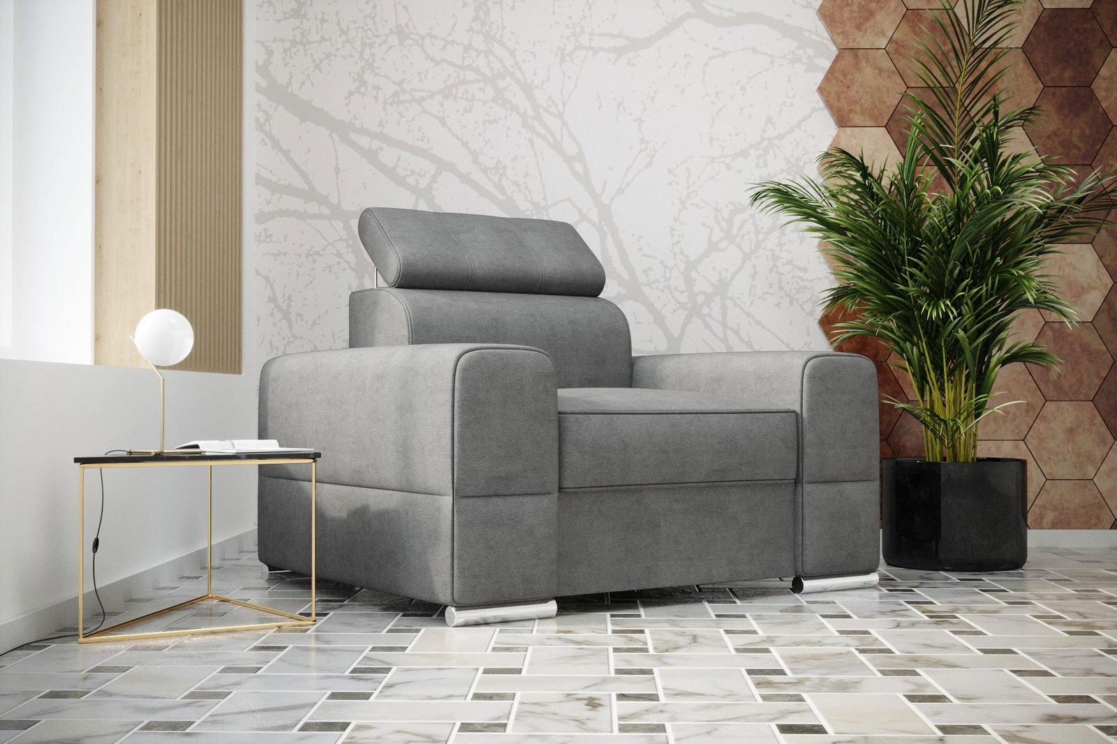 SHADES OF GREY ARMCHAIR ROYAL 114 CM -  - My Sofas 